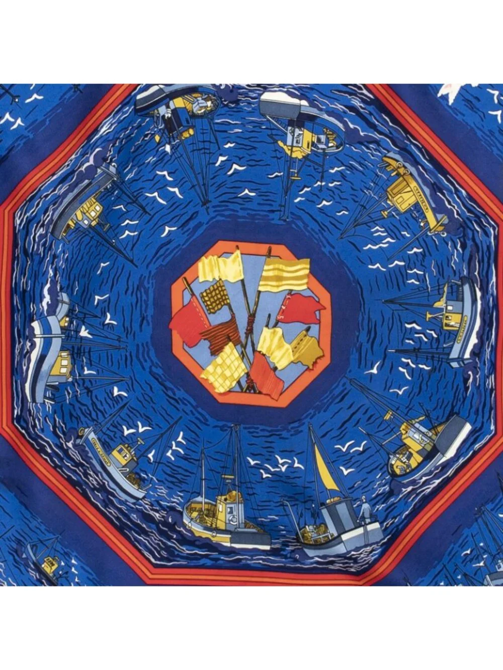 ★SOLD★ Hermes Scarf Blue Red Silk - Picture 3 of 5